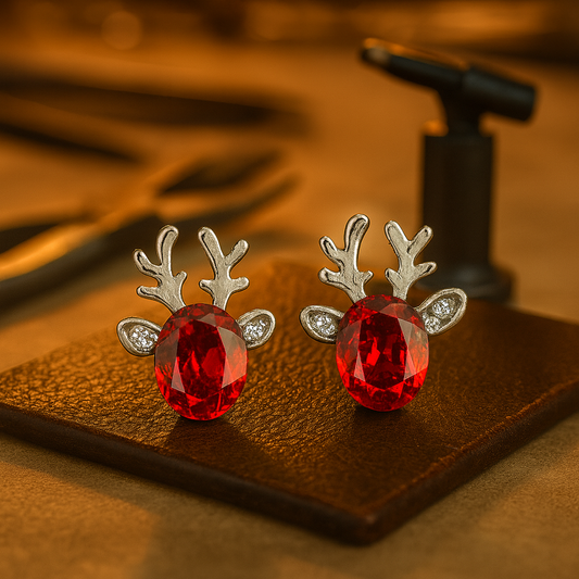 Boucles d'Oreilles Renne Cristal