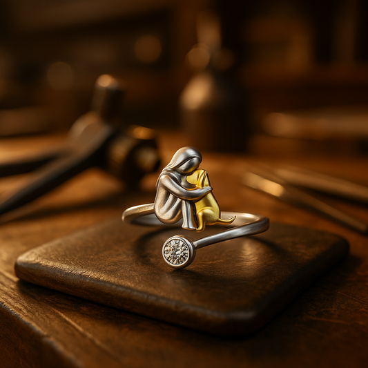 Bague Chien Zircone Argent